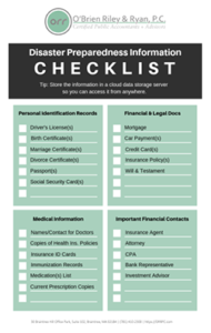 Disaster Preparedness Information checklist image